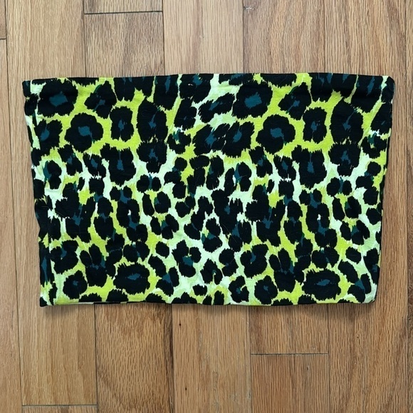TOPSHOP Neon Leopard Bandeau Top size US 6 - Picture 4 of 6